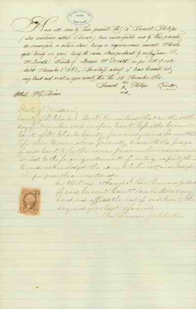 Emancipates and Frees Martha from the Service of Samuel Philips by Samuel Philips